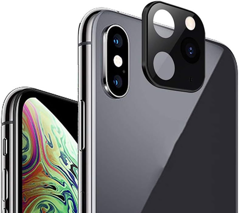 Compatible with iPhone X/Xs/Xs Max Screen Protector Camera Lens, let The Mobile Phone Instantly Change to 11 pro max Camera Module, Thin High Definition 9H Hardness Anti-Scratch Clear (Black)