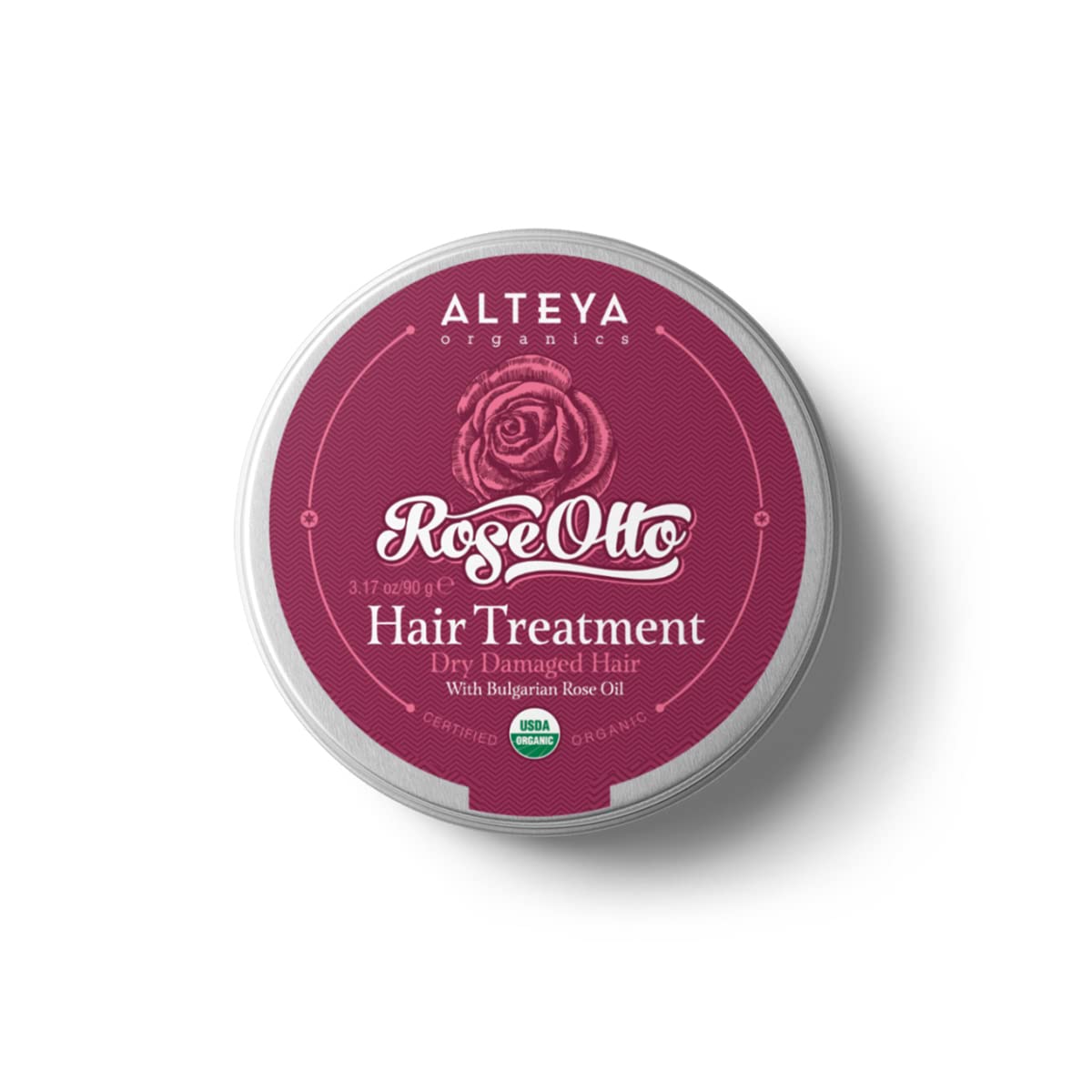 Alteya Organic Rose Hair Treatment 90g - USDA Certified Organic Pure Natural Nourishing and Stimulating Hair Treatment and Conditioner - Based on Therapeutic Grade Rose Oil (Rosa Damascena)