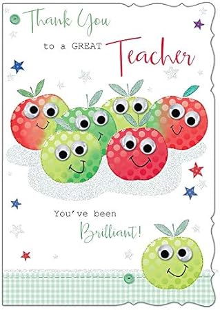 Carte De Remerciement Pour Un Professeur Texte En Anglais 19 1 X 13 3 Cm