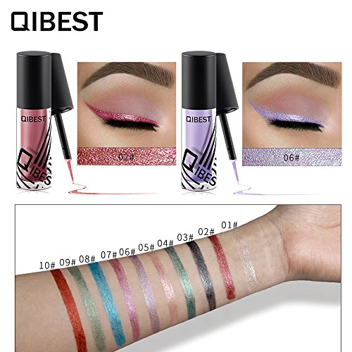 Liquid Eyeliner, Metallic Shiny Smoky Eyes Shadow Waterproof Glitter Eyeliner Eyeshadow Pen Makeup (D)