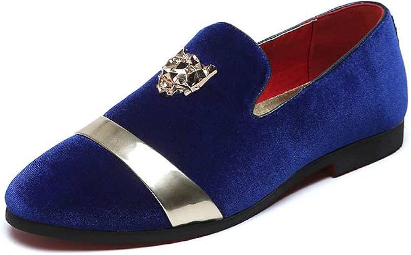 blue and gold loafers