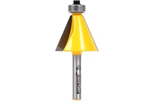Yonico Chamfer Router Bits Bevel Edge Forming 22.5 Degree 1/4-Inch Shank 13913q