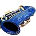 LAGRIMA Professional E Flat Alto Saxophone with Tuner, Case, Mouthpiece, Cleaning Cloth Rod, Glove, Neck Strap for Beginners Adult (Blue)