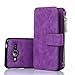Galaxy J3 Case, CaseUp 12 Card Slot - [Zipper Cash Storage] Premium Flip PU Leather Wallet Case Cover With Detachable Magnetic Hard Case For Samsung Galaxy J3 / Express Prime / Amp Prime - Purple