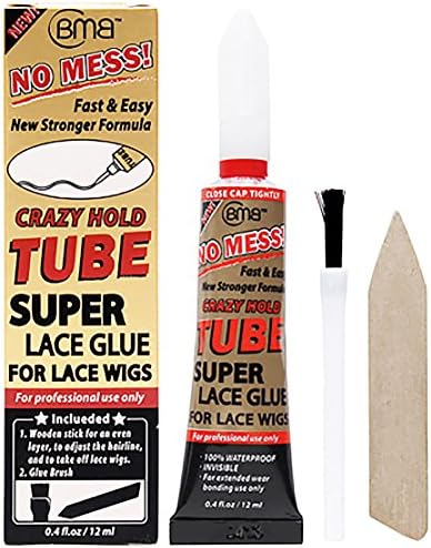 BMB CRAZY HOLD SUPER LACE GLUE TUBE FOR LACE WIGS 0.4 Oz** FAST & EASY* NO MESS