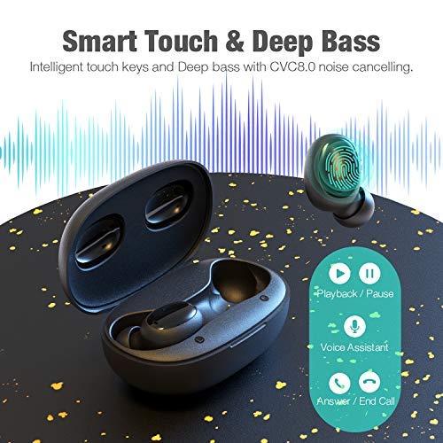 Otium Wireless Earbuds Bluetooth 5.0 Headphones Deep Bass 3D Stero