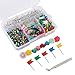 Yalis Push Pins Sets, 7 Kinds and Various Colors Thumb Tacks, 1/8-inch Colors Map Tacks and 3/8-inch Clear Pushpins for Office Work or Cork Board Decorations, 680-Count