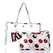 Zicac Women's Clear Transparent Beach Colorful Dot Wallet Swimming Tote Shoulder Bag (Red)