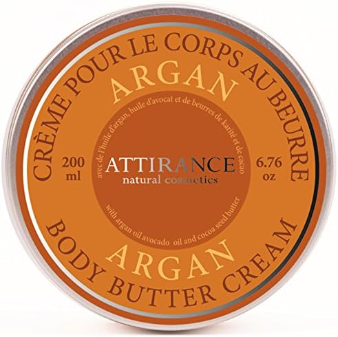 Attirance - Body Butter Cream - Argan - 6.7oz - All Natural with Argan Oil &amp; Cacao Butter