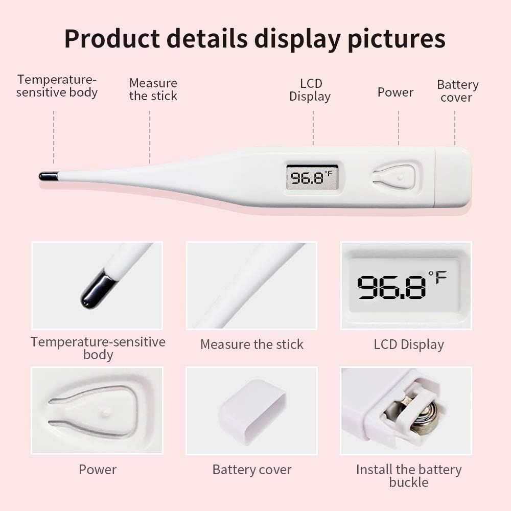 Digital Thermometer Oral, Sinocare Fever Thermometer for Adults, Basal Body Temperature Monitor, Electronic Axillary Underarm, Waterproof, Medical Rectal, Armpit Device - in Adults，Kids, Babies: Health & Personal Care
