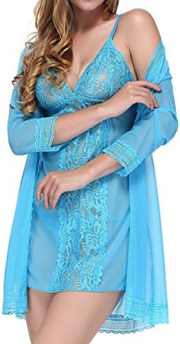 BMAKA Clearance Petite Size 3pcs Sexy Women Lingerie Robe Lace Nightwear Babydoll Sets