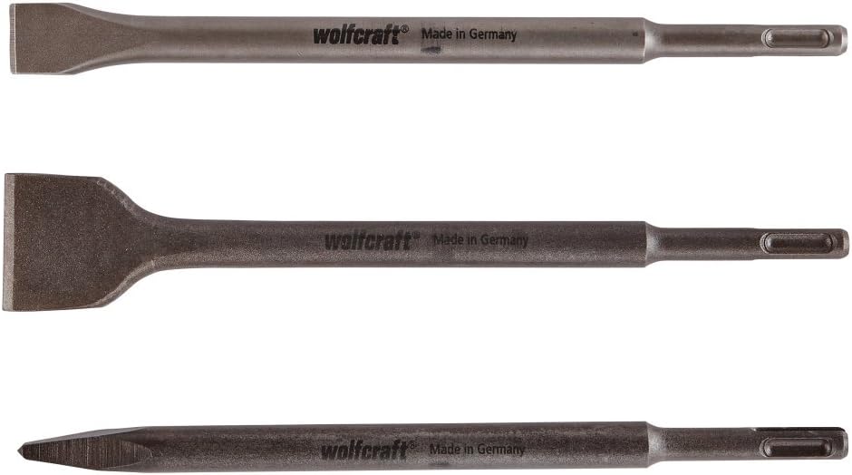 wolfcraft Chisel Set 3 Pcs., SDS Plus Shank I 7914000, Grey