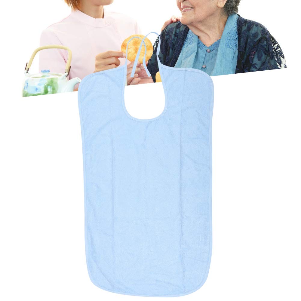 Betued Comfortable Soft Elderly Waterproof Bib, Adult Bib for Bedridden Elderly Inconvenient People (2 Colors + Different Size) (50 * 90-1#)