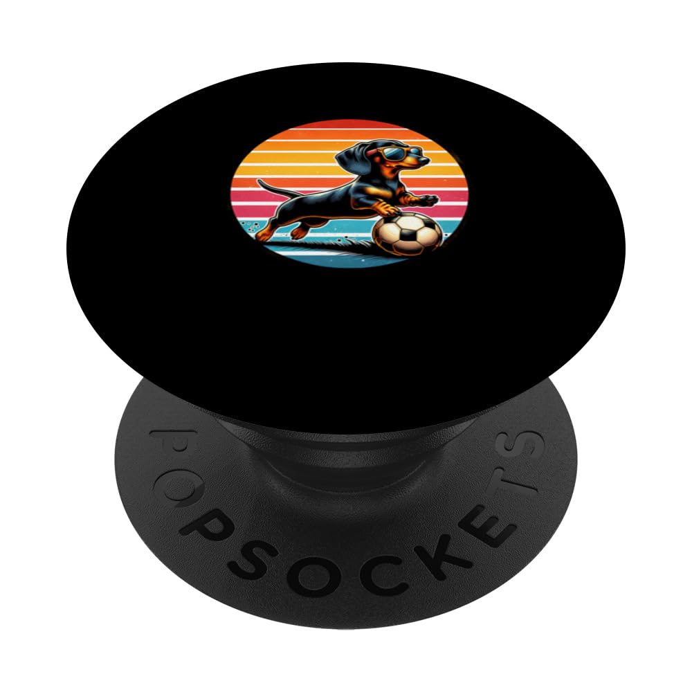 Dachshund Soccer Player Wiener Dog Fan PopSockets Swappable PopGrip