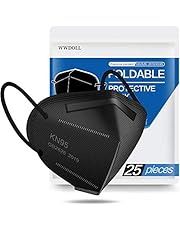 WWDOLL KN95 Face Mask 25 Pack, 5-Layers Mask Protection, Breathable KN95 Masks Black