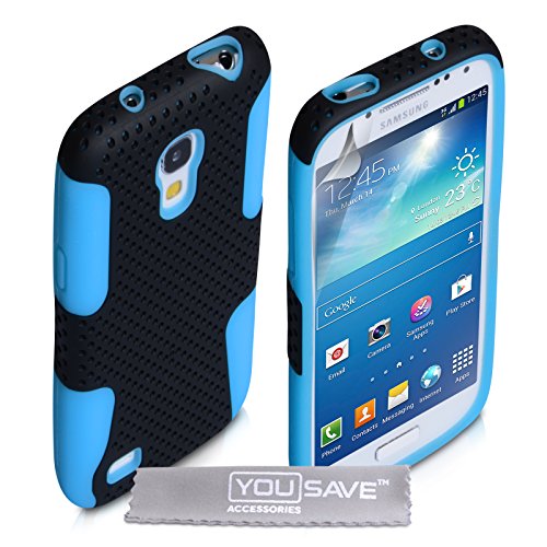 Samsung Galaxy S4 Mini Black / Blue Tough Mesh Combo Silicone Cover