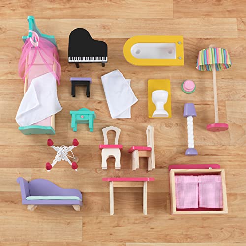 KidKraft Annabelle Wooden Dollhouse with Elevator, Balcony and 17