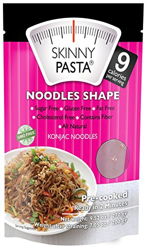 Skinny Pasta Noodles Shape 9.52 oz (6 Pack) - The Only Odor Free 100% Konjac Noodle - Pasta Weight loss - Low Calorie Food - Healthy Diet Pasta