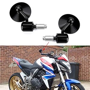 DREAMIZER Zwart 7/8 “22mm Motorfiets Spiegels Ronde Stuur Wing Spiegels Bar End Voor Scooter Straat fiets CB1000R CB1300 CB600F CBF600 CBR125R CBF125