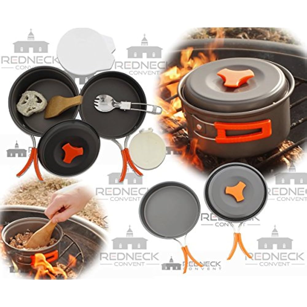 Outdoor Camping Cookware Set Compact Cooking Backpack Mess Kit