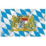 ANLEY [Fly Breeze] 3x5 Foot Bavaria with Lions Flag - Vivid Color and UV Fade Resistant - Canvas Header and Double Stitched - Bavarian Lion Crest Flags Polyester with Brass Grommets