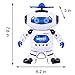 Alagoo Electronic Toy Robot Walking Dancing Singing Robot with Musical and Colorful Flashing Lights 360° Body Spinning Robot Toy Gift for Kids, Boys and Girls (White)