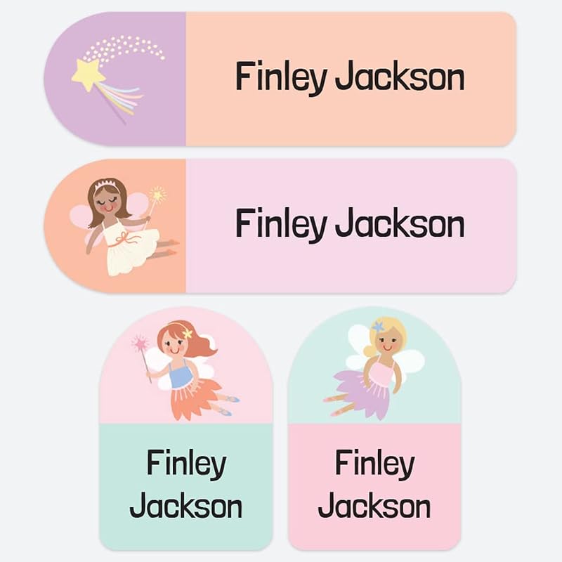 Dotty about Paper 50 Personalised No Iron Name Labels Princess Fairies