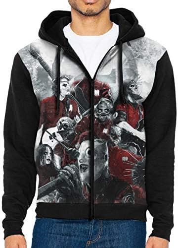 WJSDOWOWEN Mens Slipknot Fashionable Music Band Long Sleeves Jacket with Hat