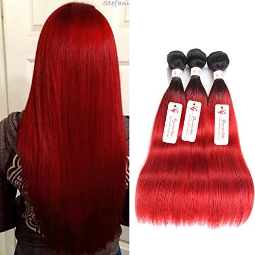 Durian hair Brazilian Straight Hair Red Color Human Hair Weave Extensions 3 Bundles 300g (14 14 14inch)