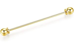 HONEY BEAR 2.52inch Mens Shirt Collar Bar Pin Clips Clasp Set Business Gift 6.4cm