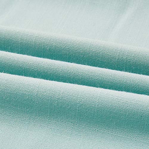 MoMA Decorative Throw Pillow Covers (Set of 2) - Linen Blend Pillow Cover Sham Cushion Cover - Throw Pillow Cover - Sofa Throw Pillow Cover - Square Decorative Pillowcase - Teal Blue Green - 18" x 18"