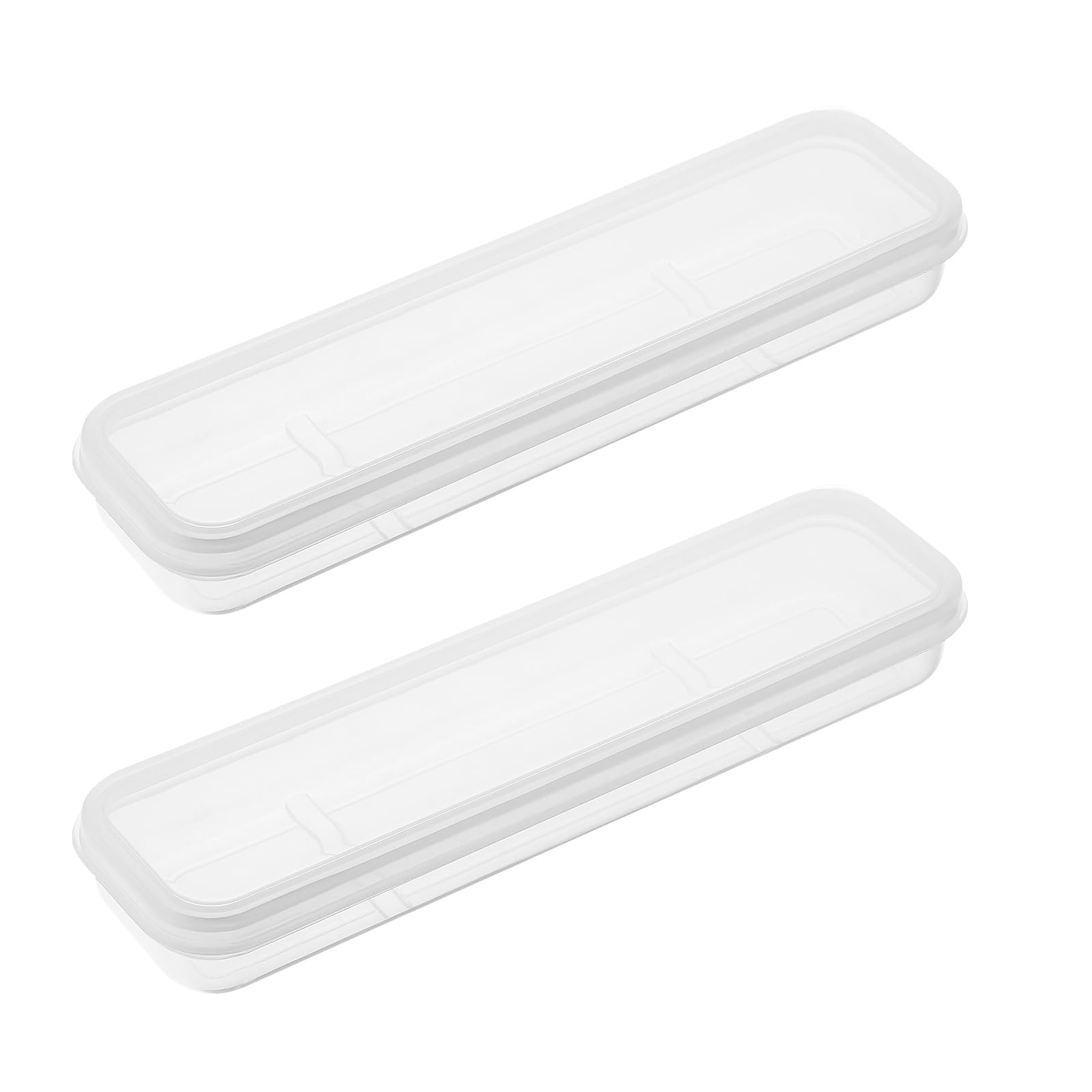 Photo 1 of Tucnoeu 2pcs Utensil Holder for Lunch Box,Clear Portable Flatware Box,Simple Tableware Storage Box Spoon Case Fork Holder Chopstick Case
