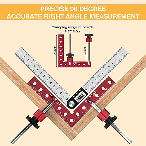 Housolution Right Angle Clamp 14 x 14 cm 4 Pieces | Woodworking Clamps, Aluminium Alloy, Woodworking Tools, Positioning Squad
