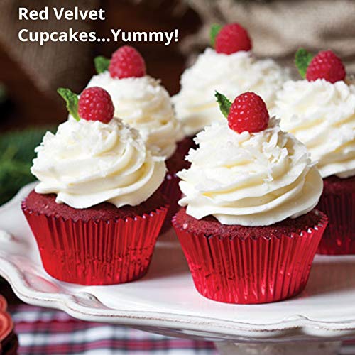 Betty Crocker Red Velvet Cake Mix | Cream Cheese Frosting | Red Foil Cupcake Wrappers
