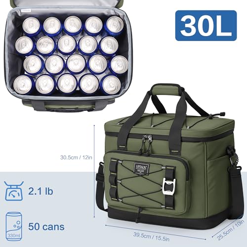 Urtala 30L Waterproof Insulated Cooler Bag for Camping, Travel, Shopping and Fishing
