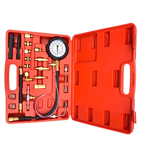 Aeanm Vehicle Vacuum Pressure Gauge, Hand Held Fuel Pump & Vacuum Tester Gauge Leak Carburetor Pressure Diagnostics with Case for Automotive (C) - Thumbnail 3