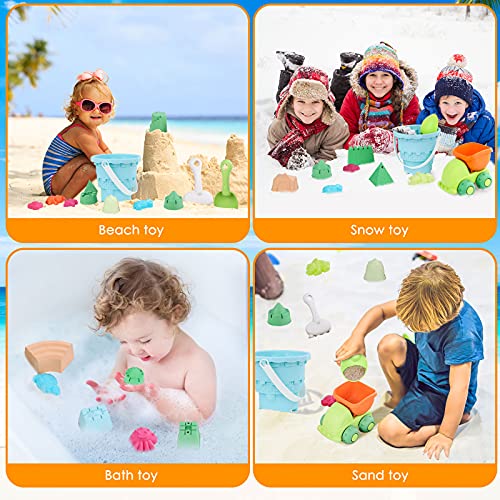 PESUMA Beach Toys for Kids 3-10, 21pcs Sand Toys Including Sand Castle Mold, Bucket, Shovel, Dump Truck, Rake, Mesh Bag Sandbox Toys and Sand Toys for Kids Toddlers Boys Girls Outdoor Indoor Play Gift