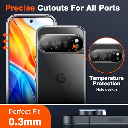 LK 2+2 Pack Screen Protector for Google Pixel 10 Pro XL, 2 Tempered Glass Screen Protector & Camera Lens Protector for 10 Pro XL, Support Fingerprint Unlock, HD Screen, Anti-Scratch, Easy Installation