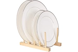 Multi-Purpose Wooden Dish Drying Rack Kitchen Storage Stand Holder Cabinet Organizer for Dishes Plates Bowls Cups Pot Lids Bo