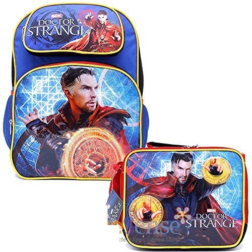 Marvel Doctor Strange 16" Canvas Blue School Backpack W/Lunch Bag