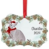 Grayish Russian Blue Cat Christmas Ornament 2024