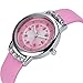 DOVODA Girl Watches Easy Reader Time Teacher Flowers Diamond Pink Leather Watch for Girls