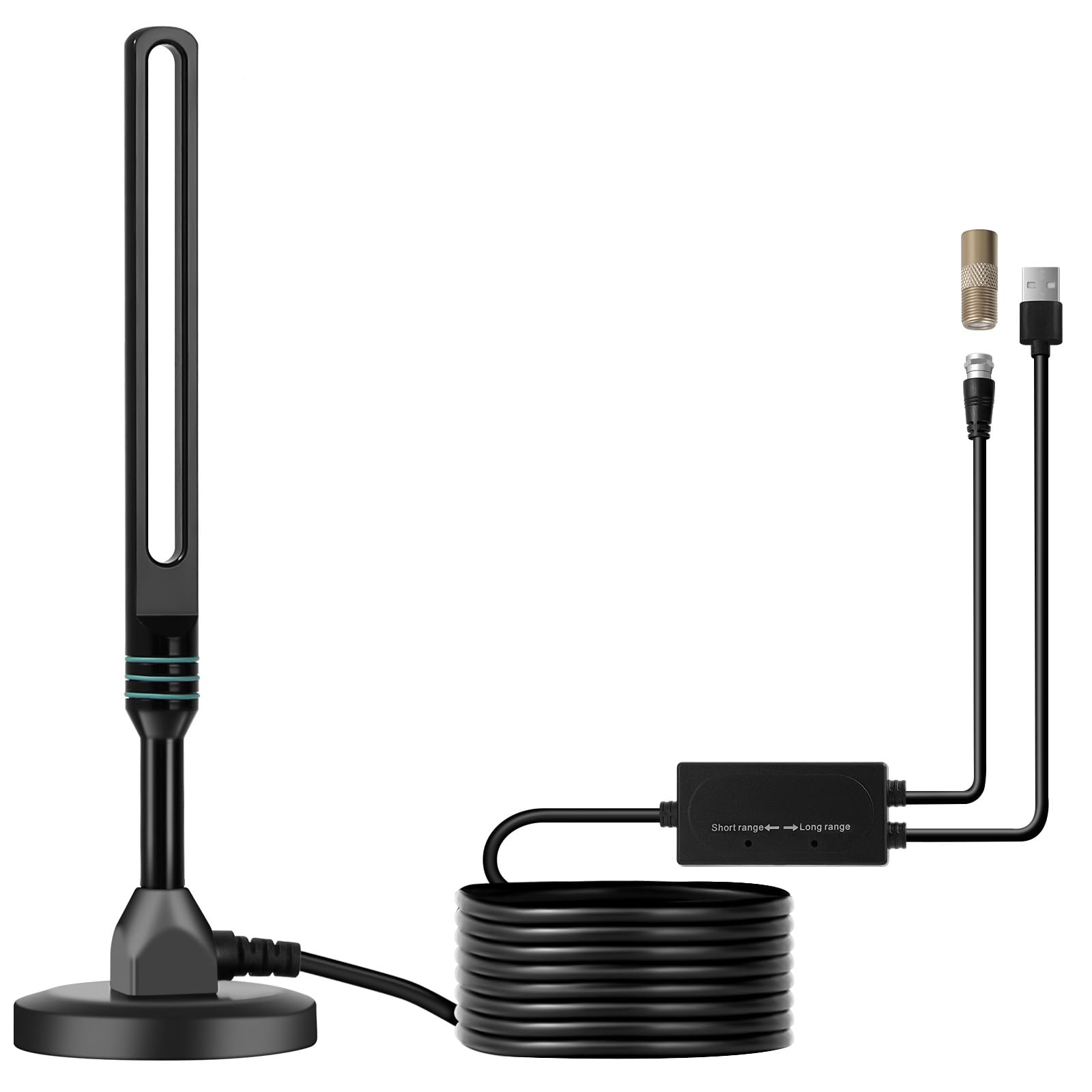 2026年 テレビアンテナ 地上デジタル 無料視聴・月額不要 室内/室外対応 実心アルミ合金最強 600KM受信範囲 車載用 内蔵型信号増強器 5m防水アルミボディ 日本語取扱説明書 工事不要、簡単設定