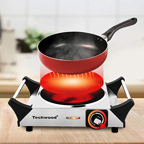 Techwood Hot Plate Infrared Ceramic Electric Stove 1200W Countertop Single Burner with
