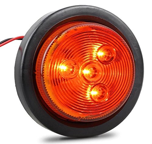 Catinbow 5 x Red Trailer Truck Marker Light 2.5" 4 LED Round Side Marker Light