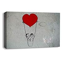 Canvas Wall Art Creative Graffiti Canvas Prints Home Artwork Decoration for Living Room Bedroom - 12x18 inches