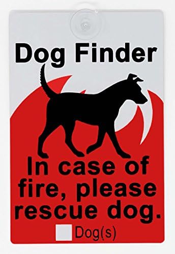Pet Dog Alert Rescue Metal Sign with suction cup Fire and Emergency Pet Notification save my cat pet