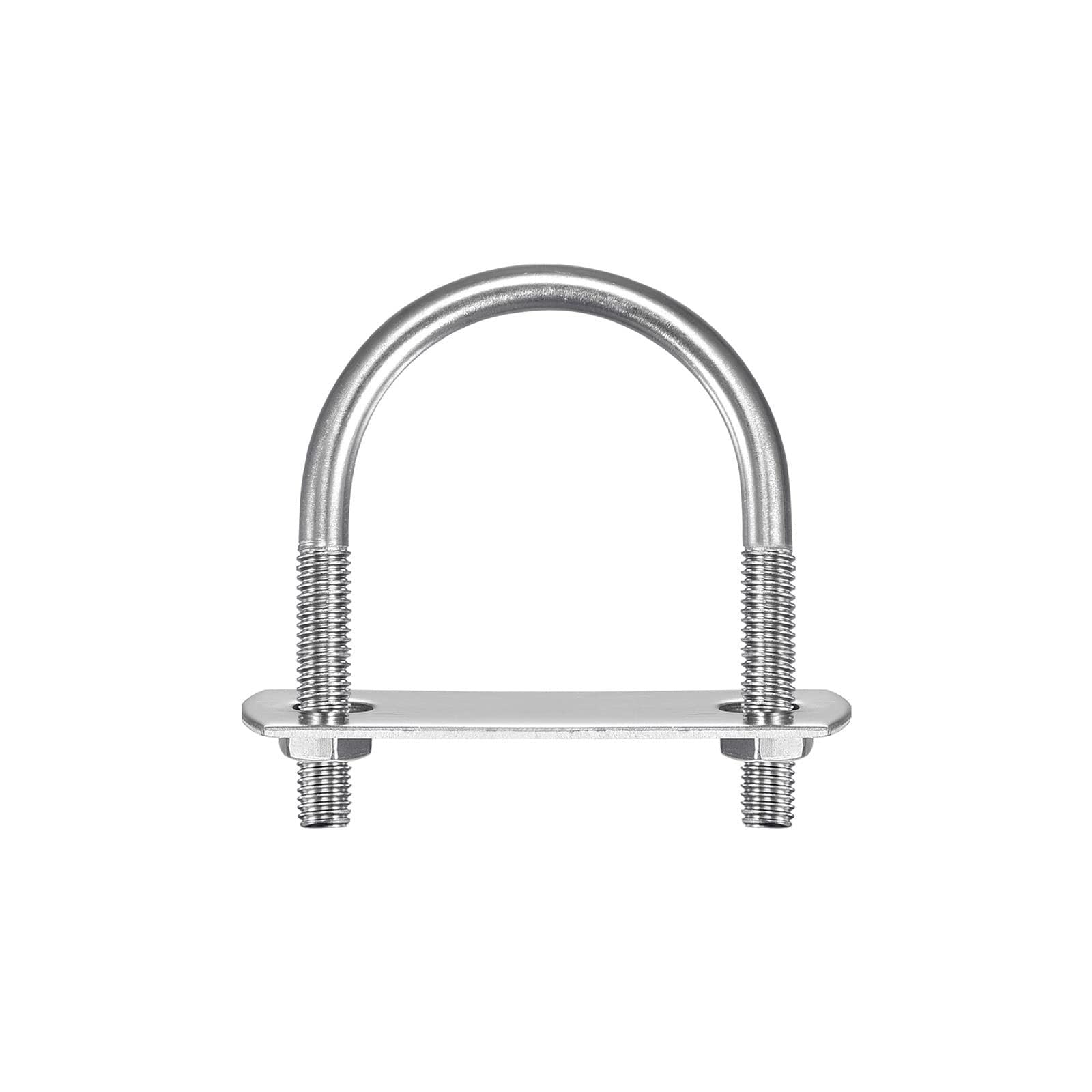 TA-VIGOR 3 sets M6 Round U-Bolts, 38mm Inner Width 58mm Length Steel U-Bolts with Nut, Plate, Washer for Attaching Piping Conduit Cable Tube Brackets Boat Trailer