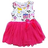 So Sydney Little Girls Tank Top Style Chiffon Tulle Princess Dress Tutu Sundress (S (3T), Barn Yard Pink)
