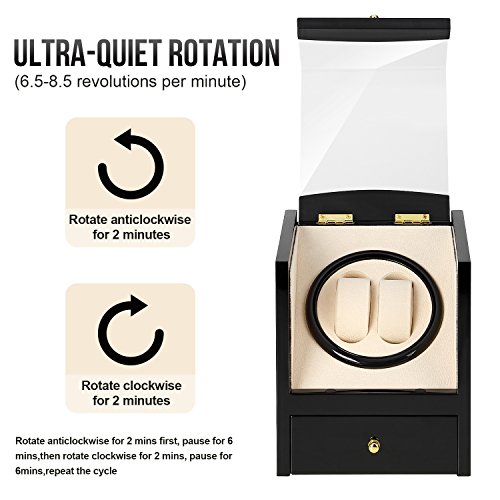 Automatic Watch Winder Box Luxury Wooden Storage Case